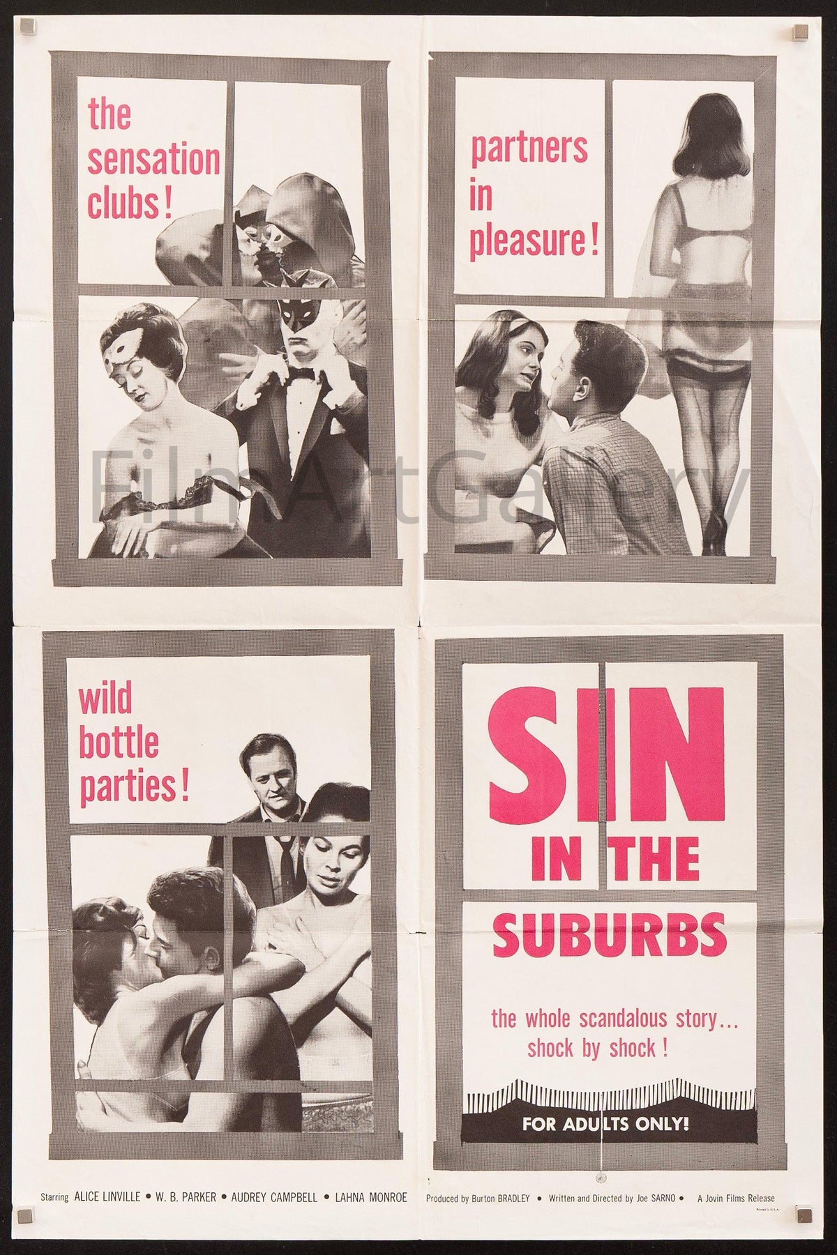 Sin In the Suburbs 1 Sheet (27x41) Original Vintage Movie Poster