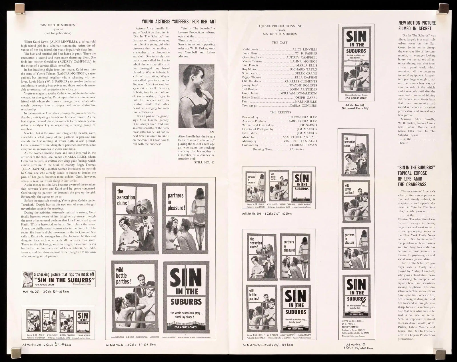 Sin In the Suburbs Original Vintage Movie Poster