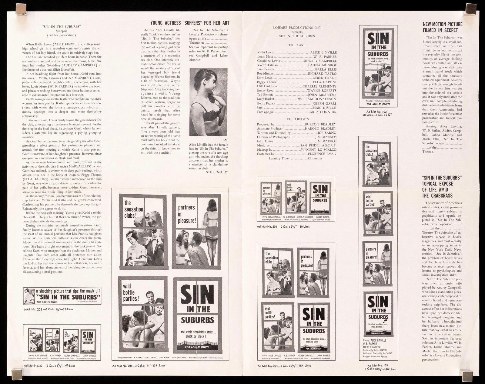 Sin In the Suburbs Original Vintage Movie Poster