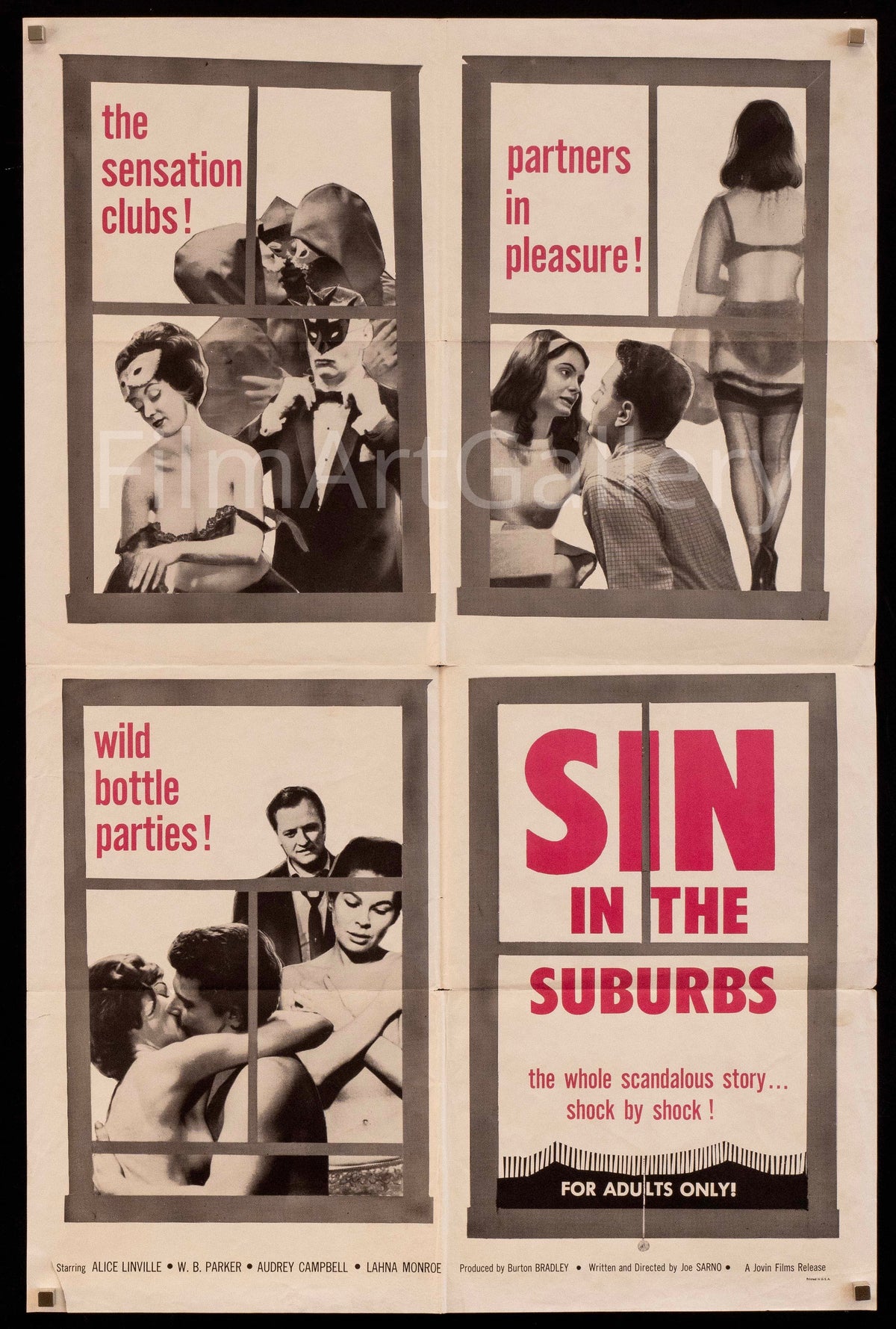 Sin In the Suburbs Original Vintage Movie Poster