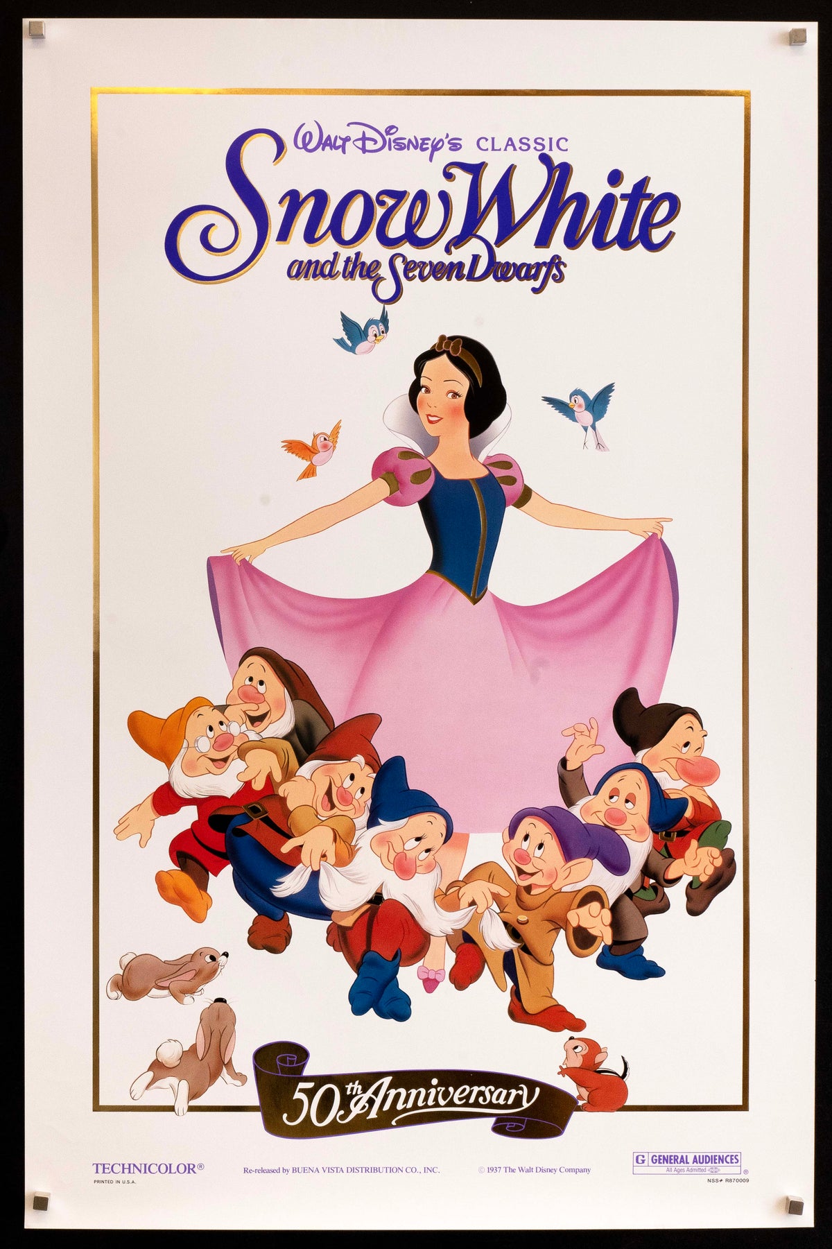 Snow White and the Seven Dwarfs 1 Sheet (27x41) Original Vintage Movie Poster