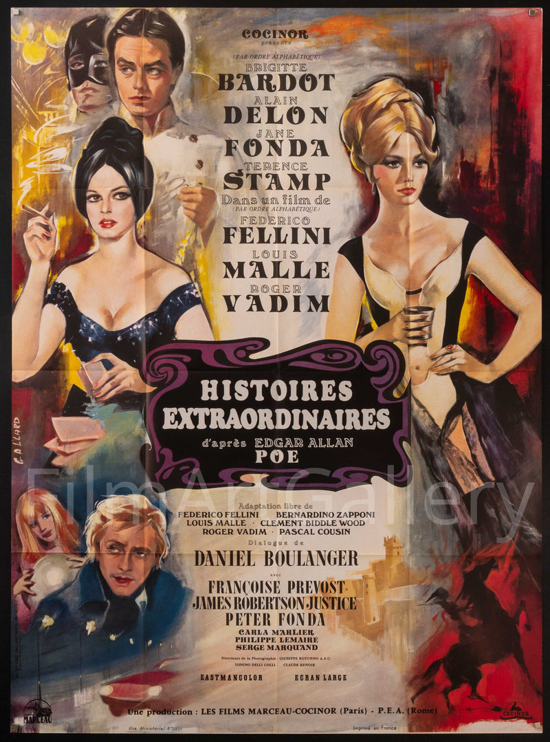 Spirits of the Dead (Histoires Extraordinaires) French 1 panel (47x63) Original Vintage Movie Poster