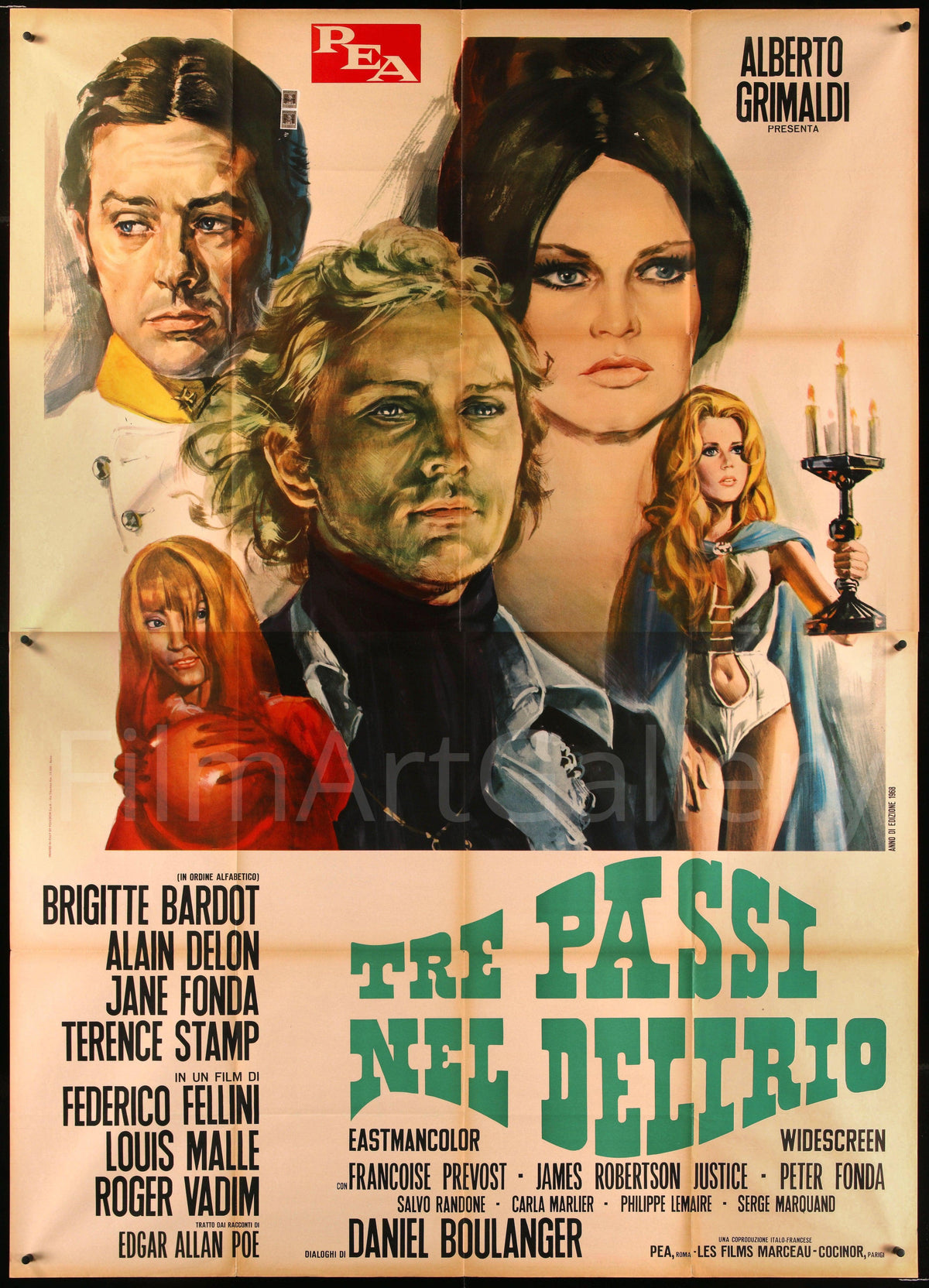 Spirits of the Dead (Histoires Extraordinaires) Italian 4 Foglio (55x78) Original Vintage Movie Poster