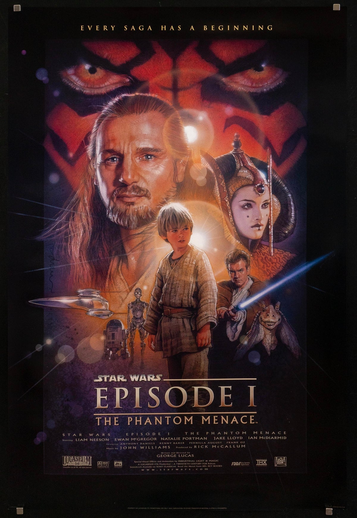 Star Wars Episode 1 The Phantom Menace Original Vintage Movie Poster