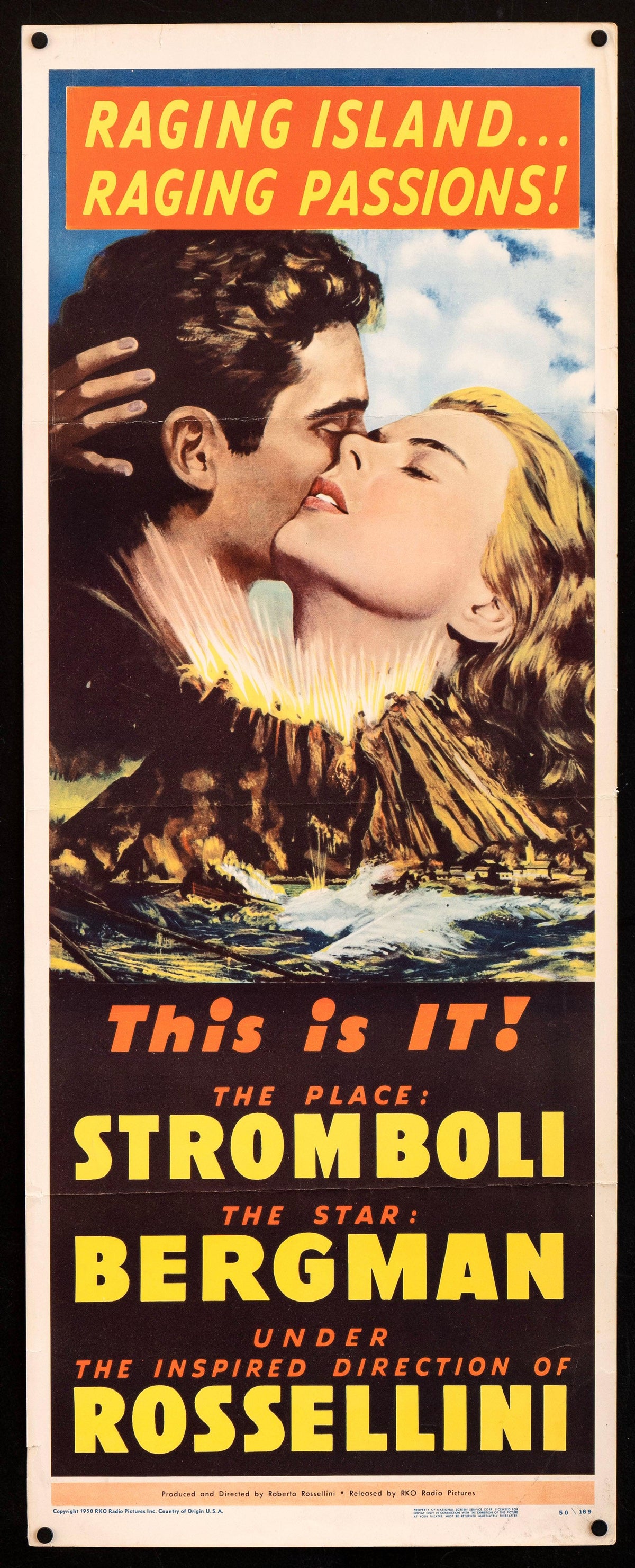 Stromboli Insert (14x36) Original Vintage Movie Poster