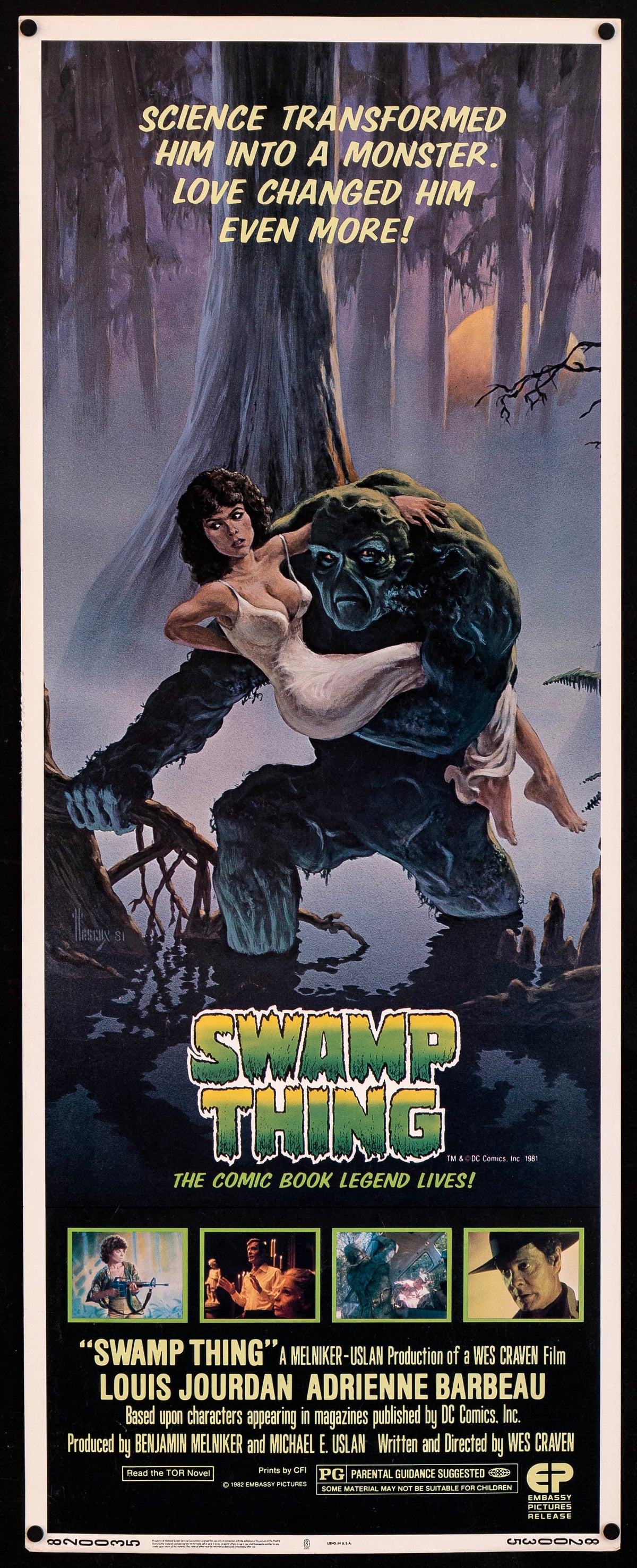 Swamp Thing Insert (14x36) Original Vintage Movie Poster