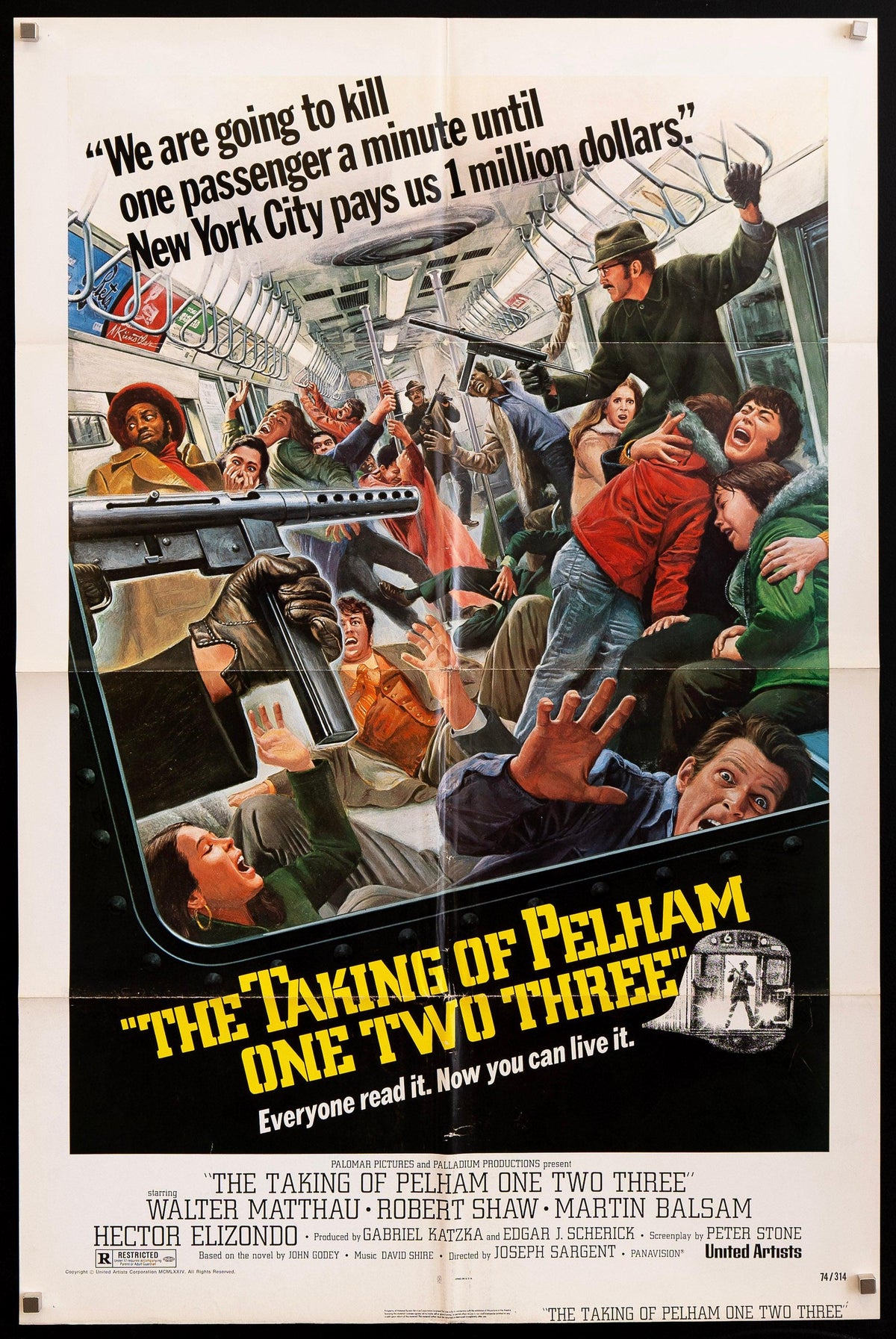 Taking of Pelham One Two Three 1 Sheet (27x41) Original Vintage Movie Poster