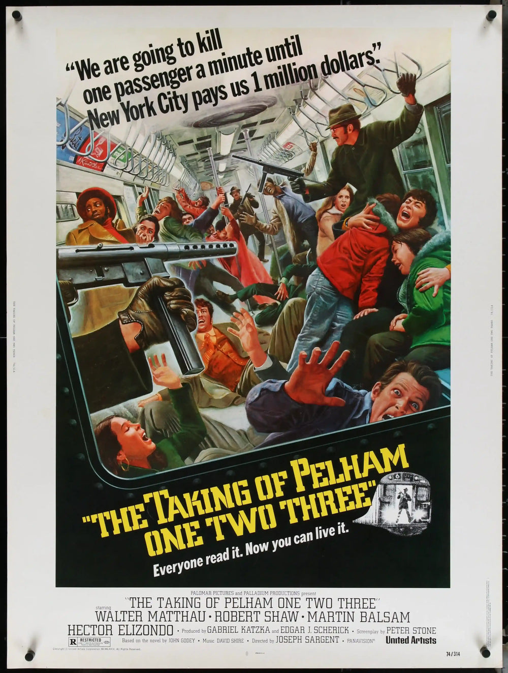 Taking of Pelham One Two Three Original Vintage Movie Poster