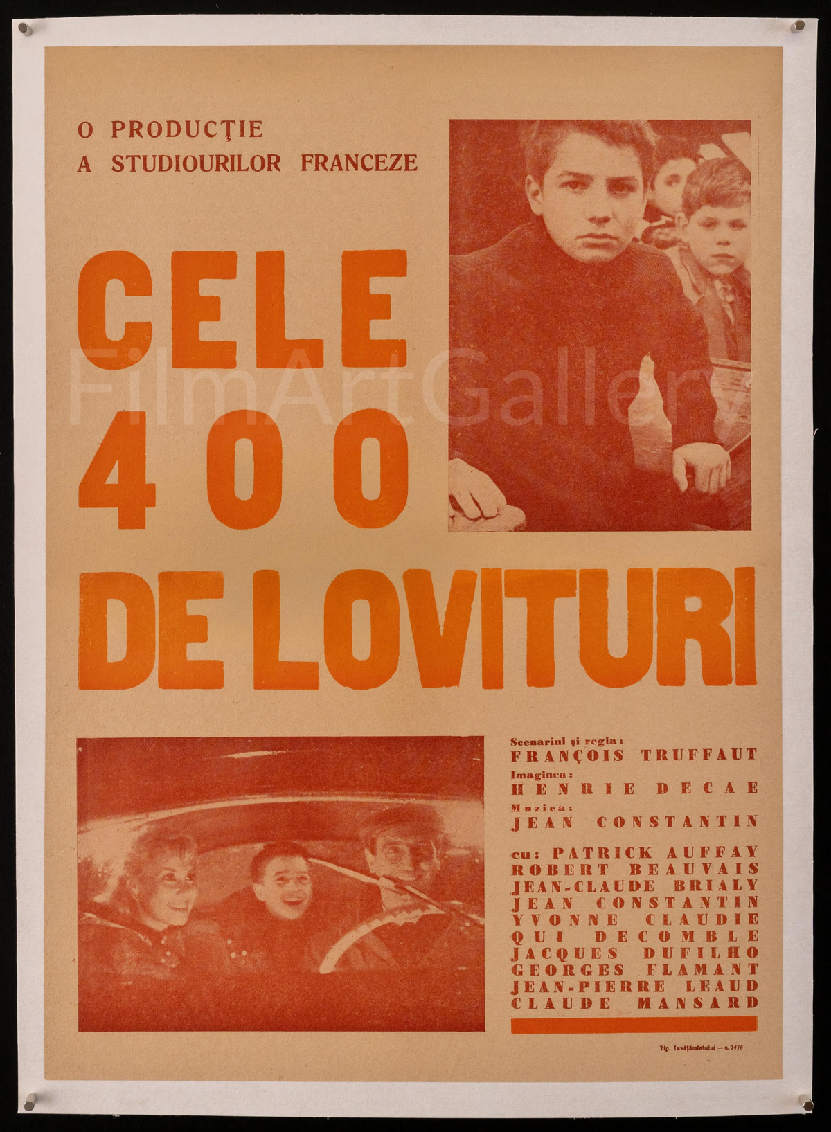 The 400 Blows (Les Quatre Cents Coups) 17x24 Original Vintage Movie Poster