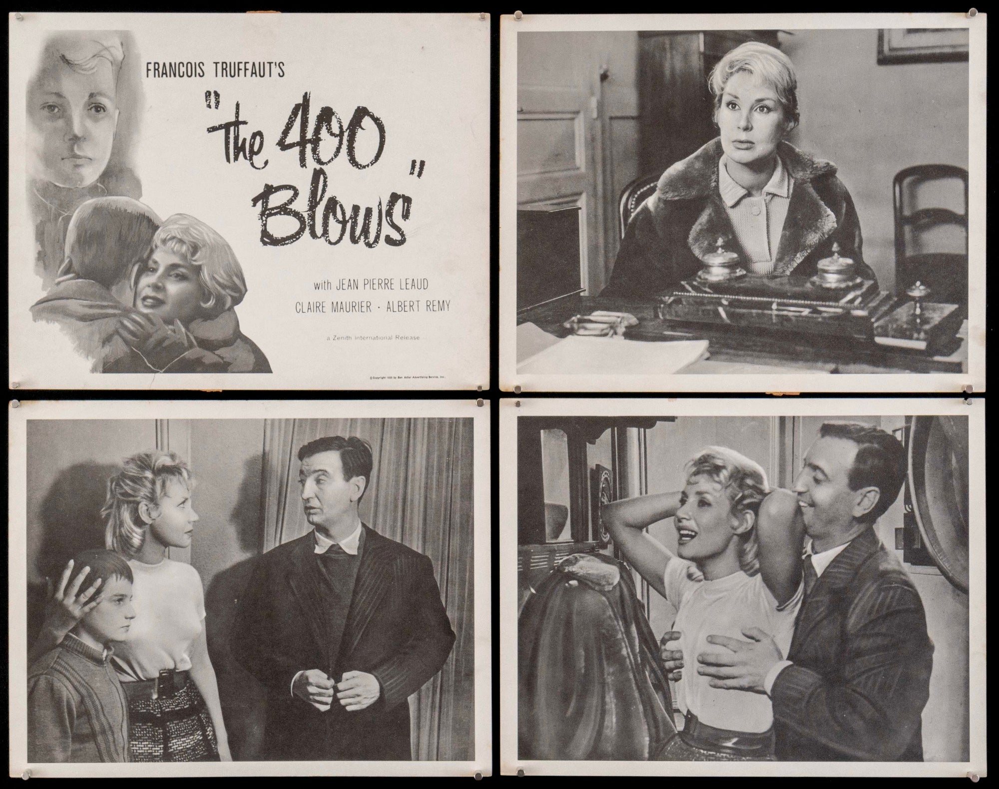 The 400 Blows (Les Quatre Cents Coups) Lobby Cards (4-11x14) Original Vintage Movie Poster