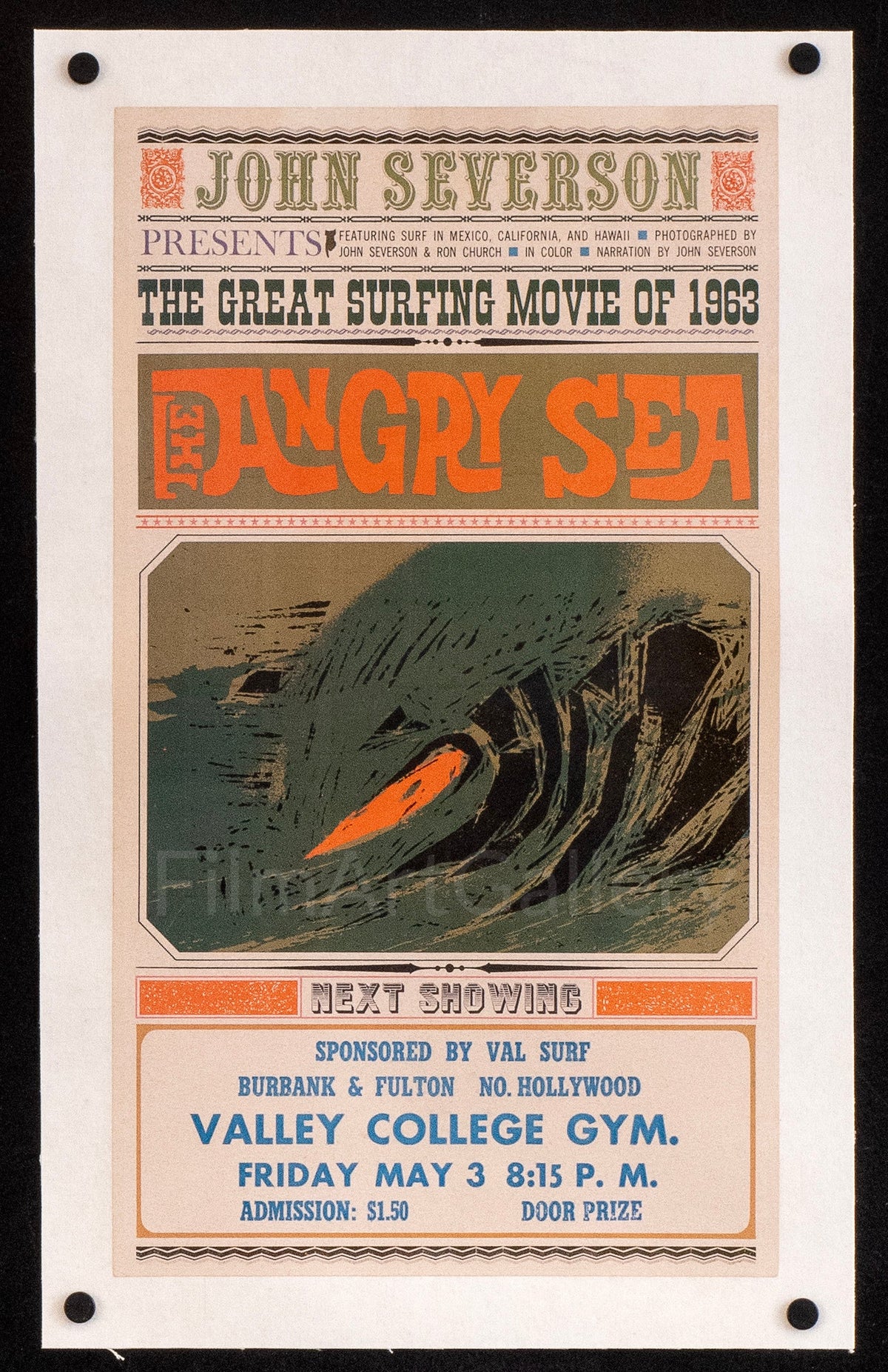 The Angry Sea Original Vintage Movie Poster