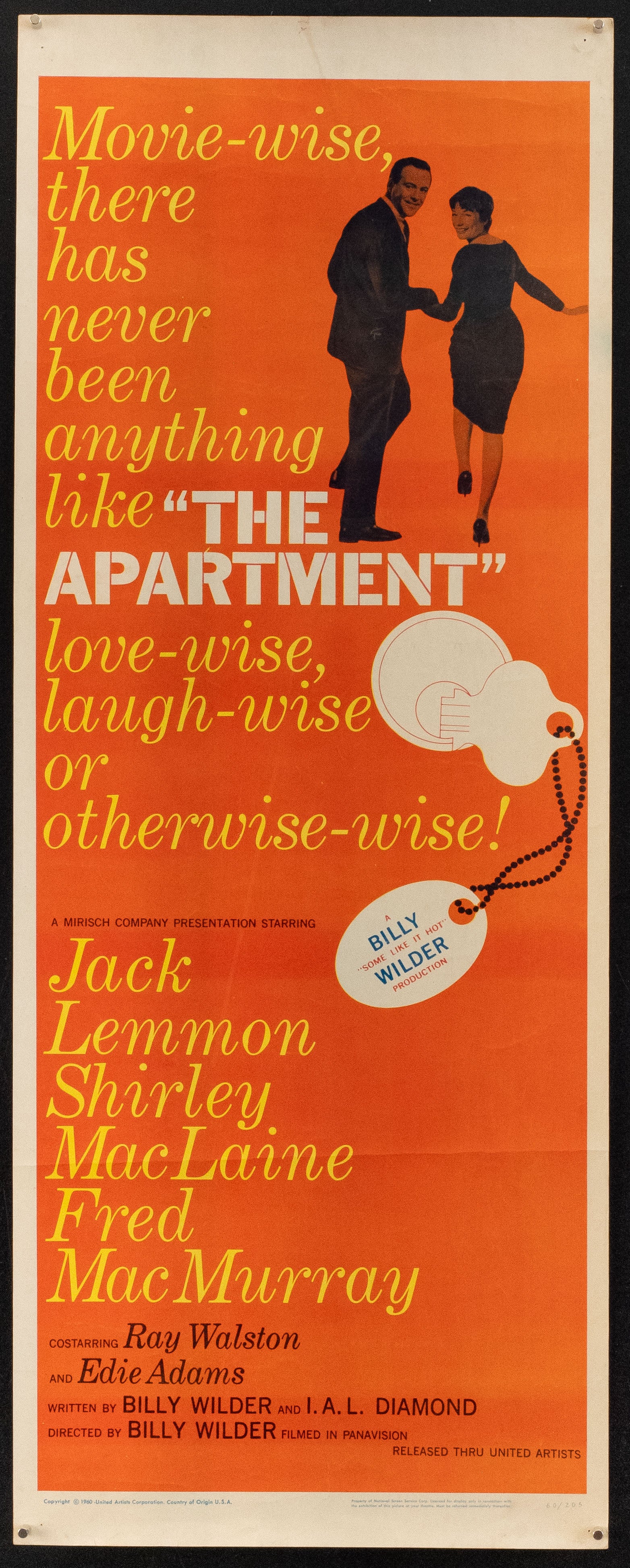 The Apartment Movie Poster 1960 Insert (14x36)