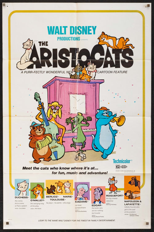 The Aristocats Original Vintage Movie Poster