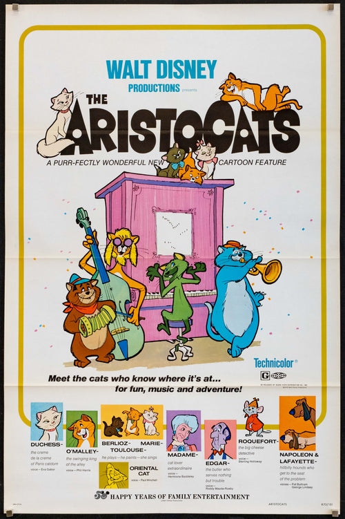 The Aristocats Original Vintage Movie Poster