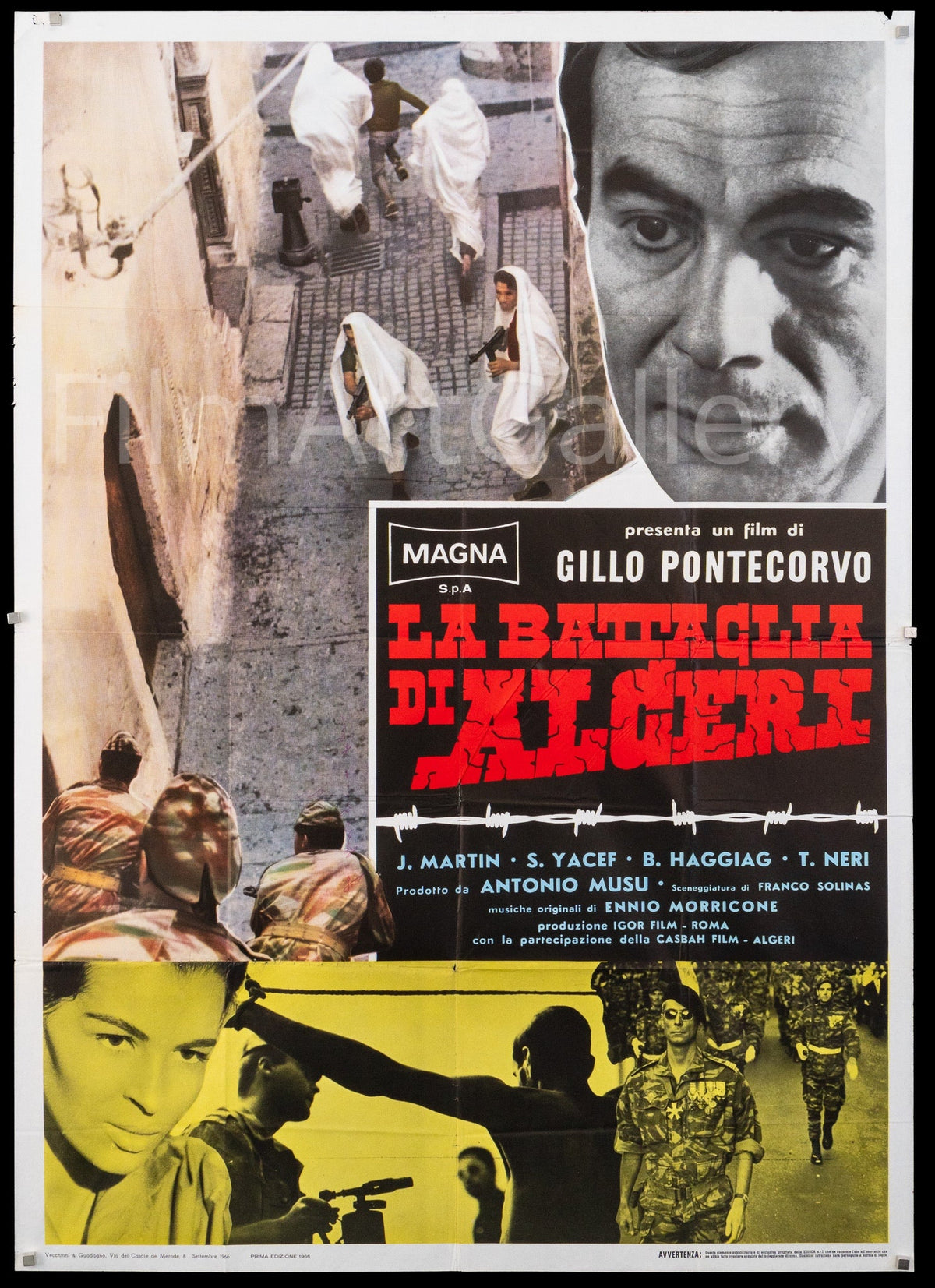 The Battle of Algiers (La Battaglia Di Algeri) Italian 2 Foglio (39x55) Original Vintage Movie Poster