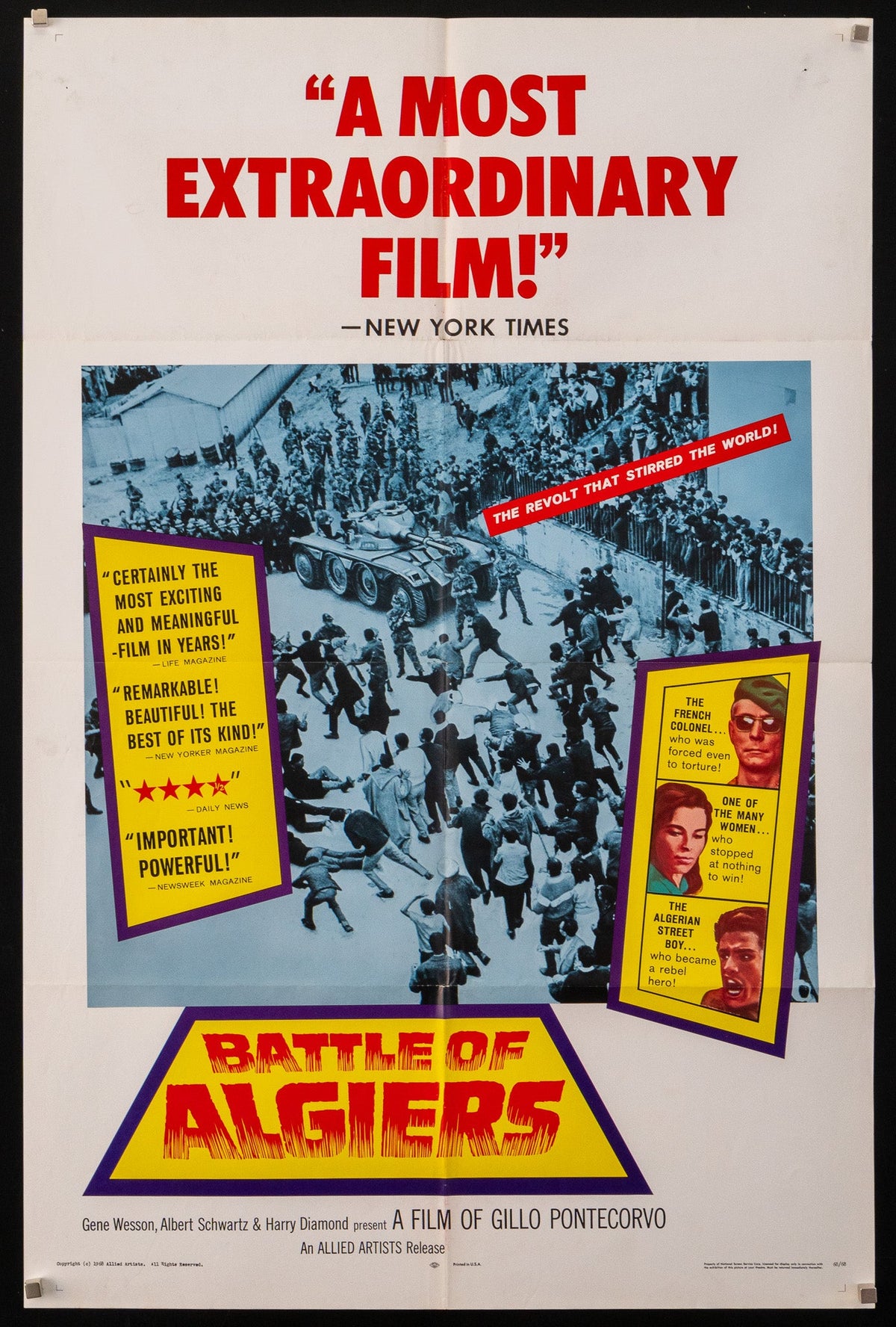 The Battle of Algiers Original Vintage Movie Poster