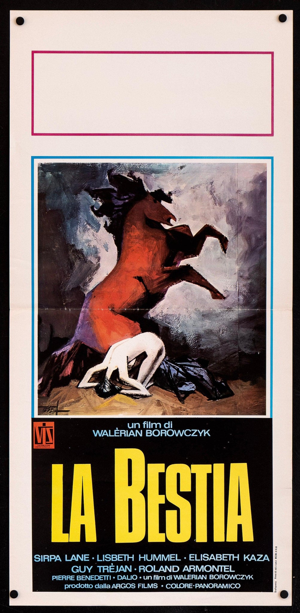 The Beast (La Bete) Movie Poster 1976 Italian Locandina (13x28) - Film Art  Gallery