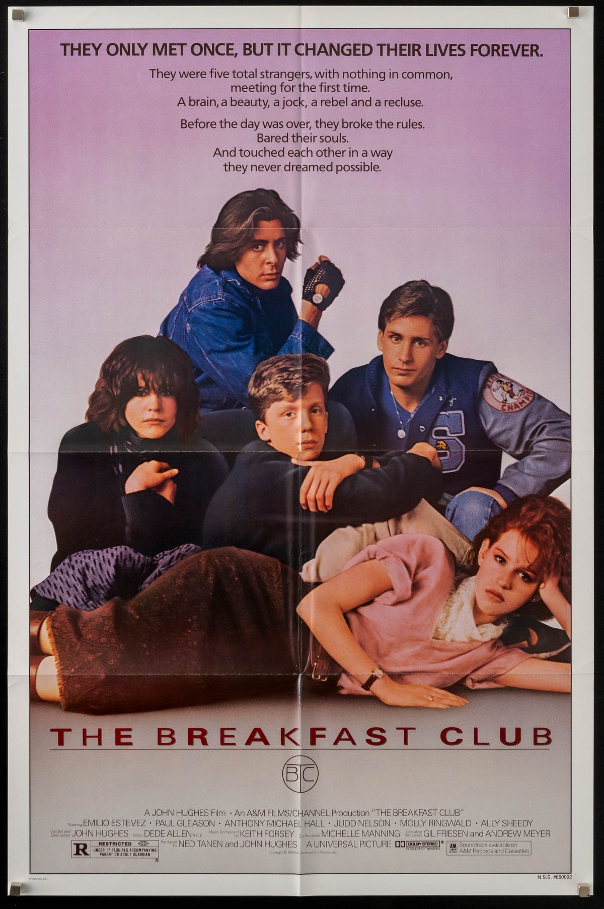 The Breakfast Club 1 Sheet (27x41) Original Vintage Movie Poster