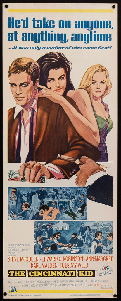 The Cincinnati Kid Movie Poster 1965 Insert (14x36)
