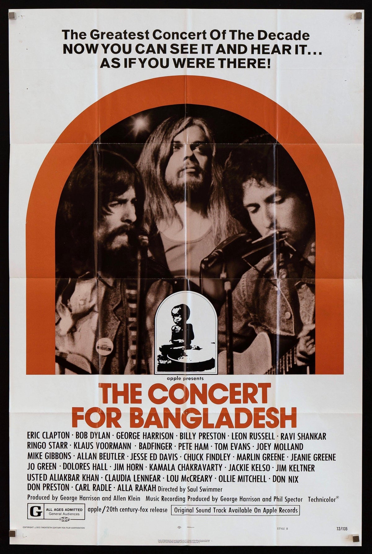The Concert for Bangladesh Original Vintage Movie Poster