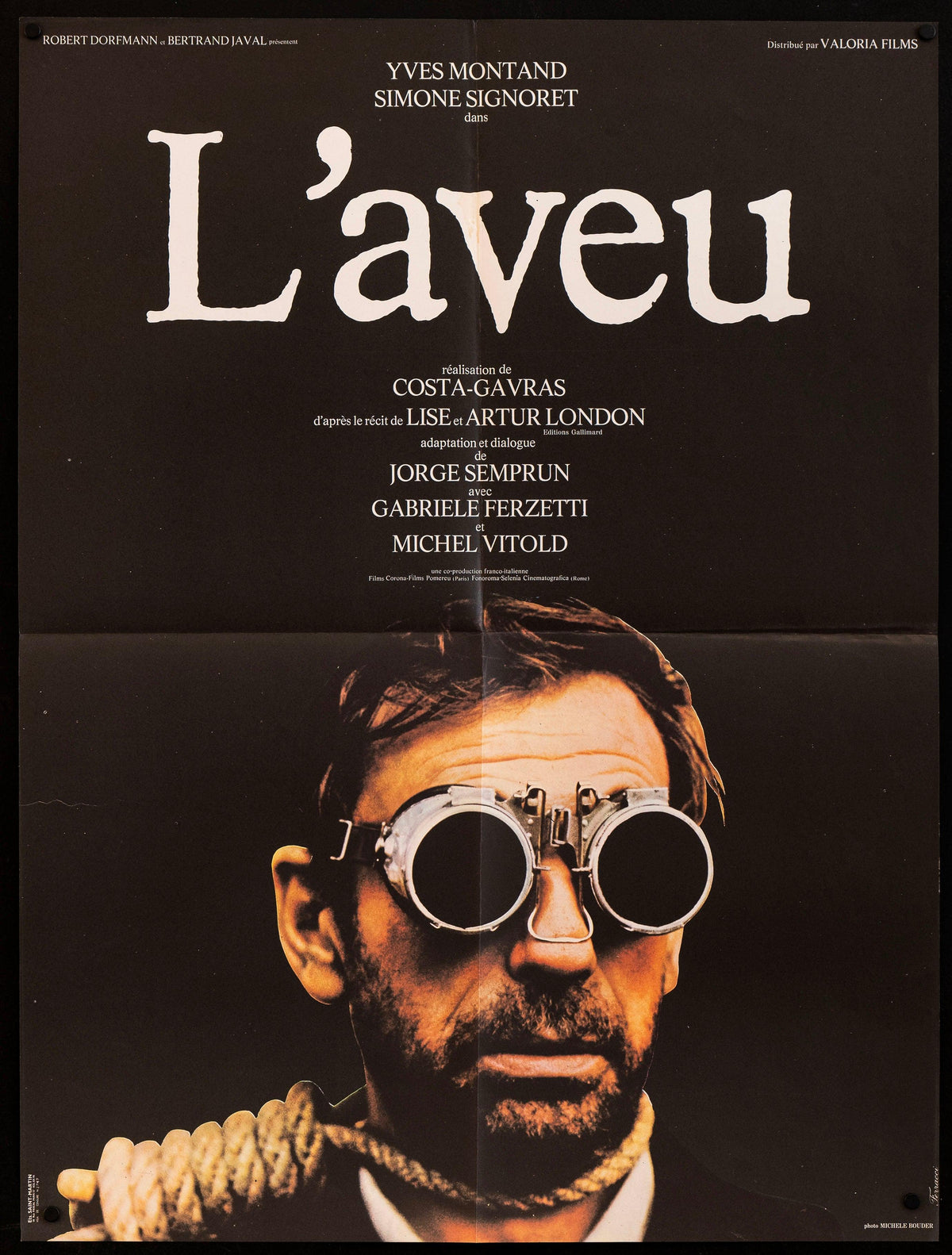 The Confession (L&#39;aveu) French small (23x32) Original Vintage Movie Poster