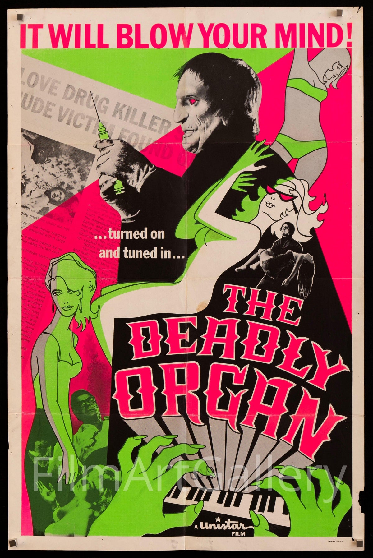 The Deadly Organ Original Vintage Movie Poster