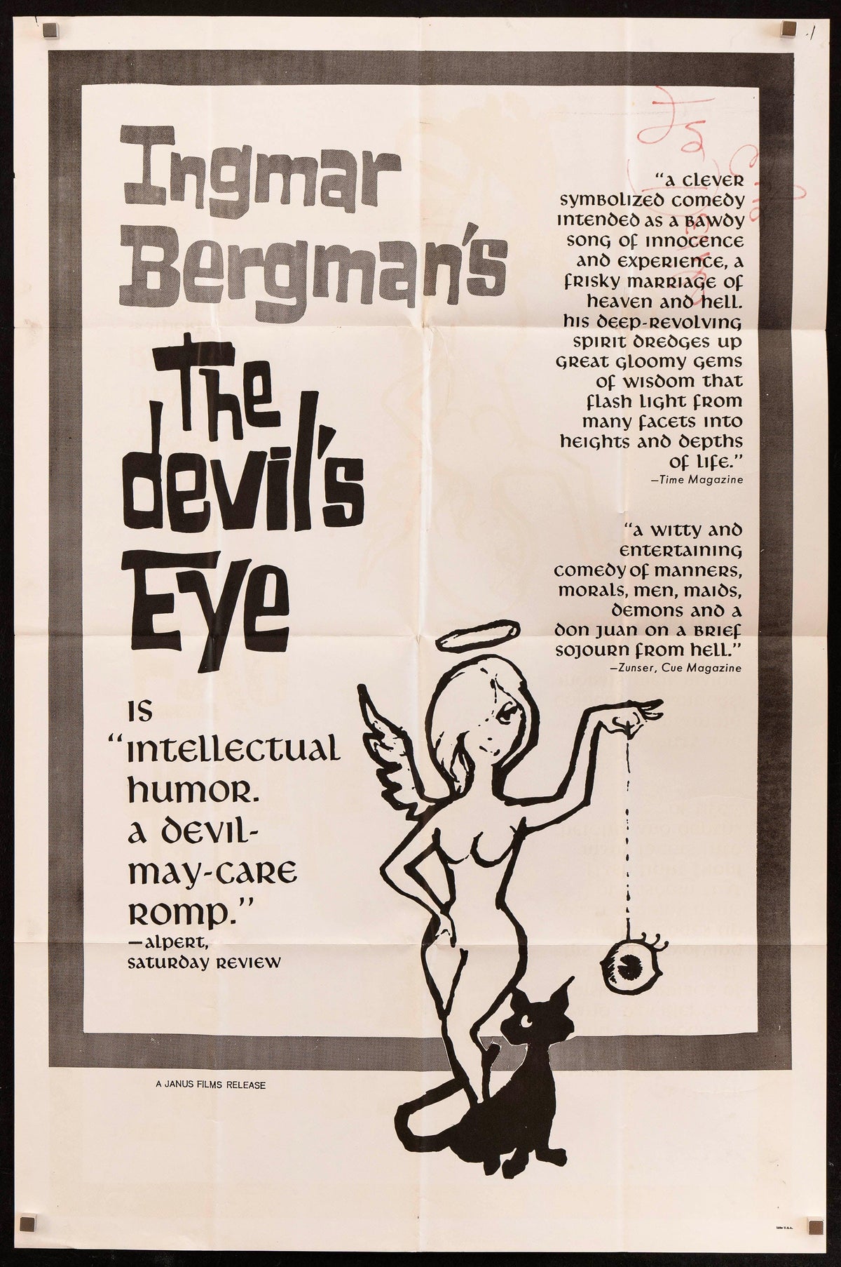 The Devil&#39;s Eye 1 Sheet (27x41) Original Vintage Movie Poster