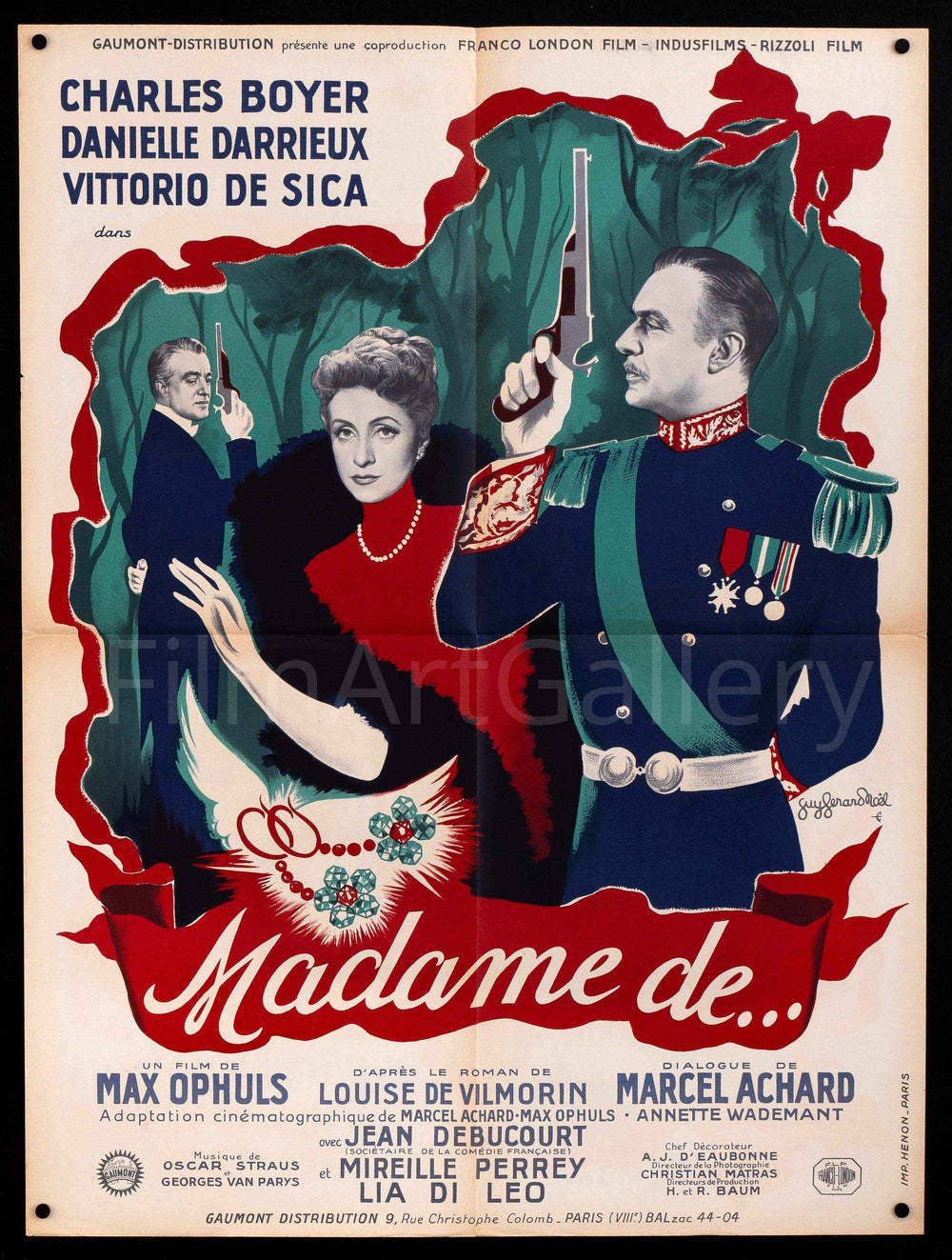 The Earrings of Madame de... Original Vintage Movie Poster