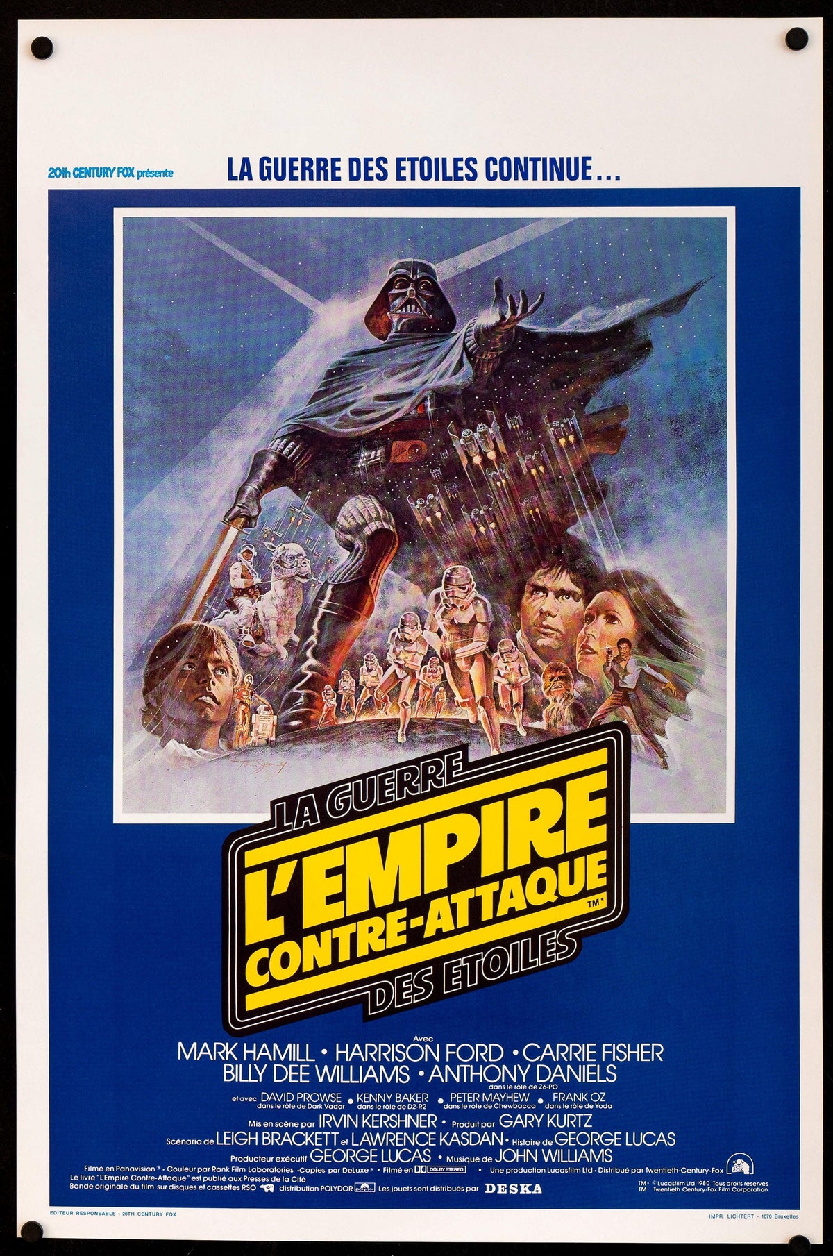 The Empire Strikes Back Belgian (14x22) Original Vintage Movie Poster