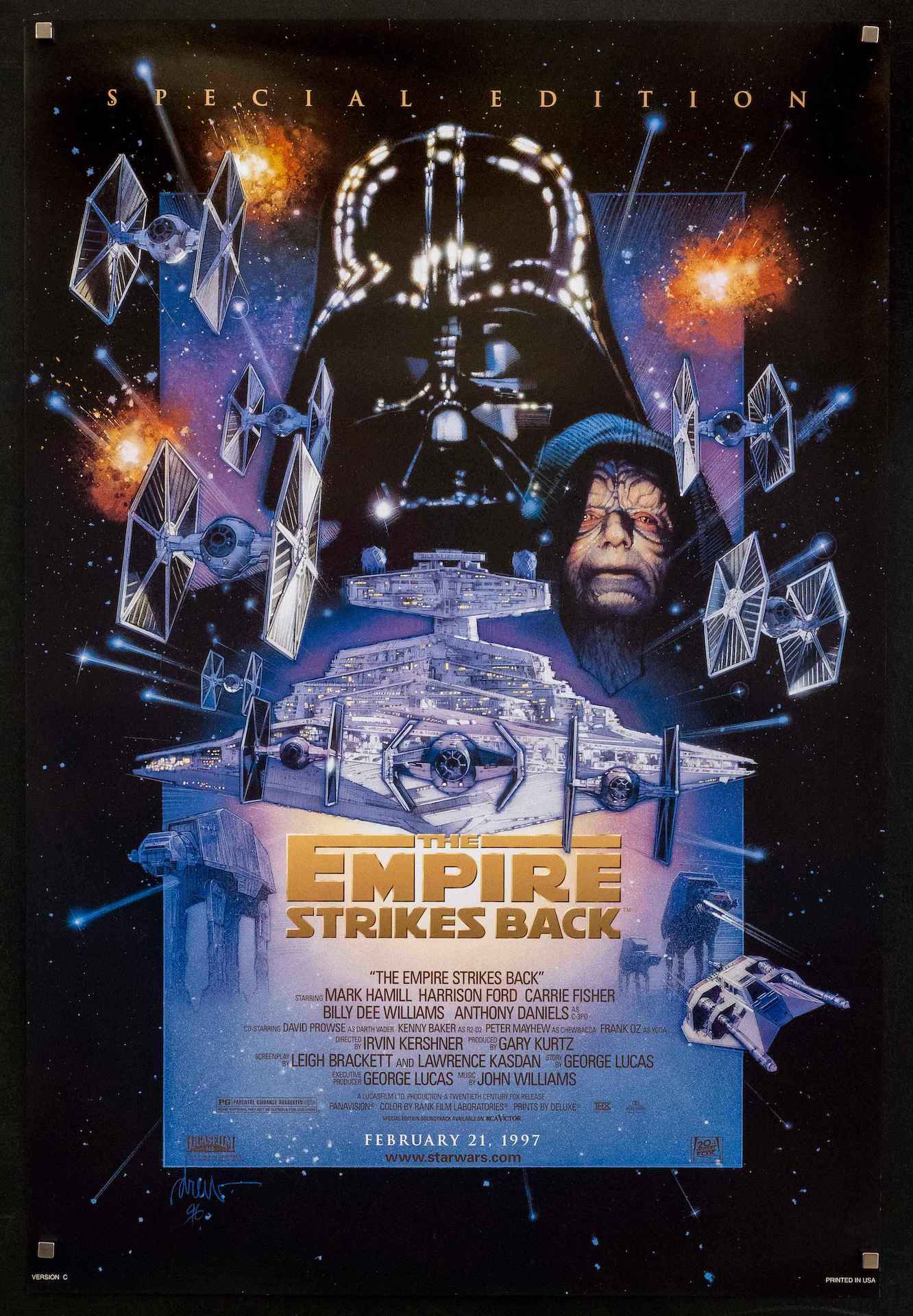 STAR WARS: THE EMPIRE STRIKES BACK ポスター The Empire Strikes Back Movie Poster 1997 RI 1 Sheet (27x41)