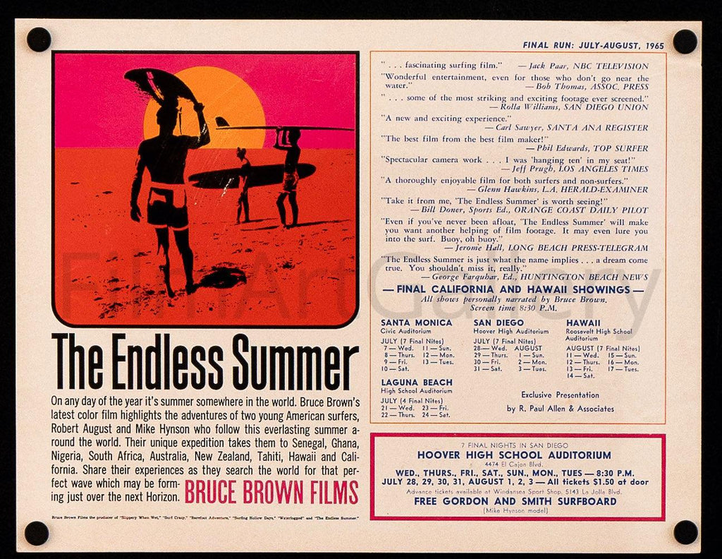 The Endless Summer 8x11 Original Vintage Movie Poster