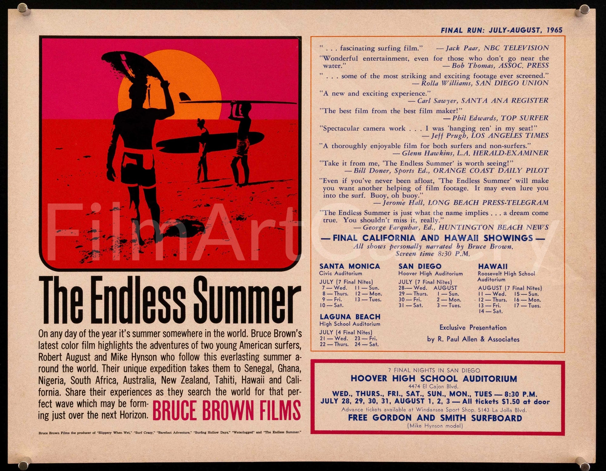 The Endless Summer Original Vintage Movie Poster