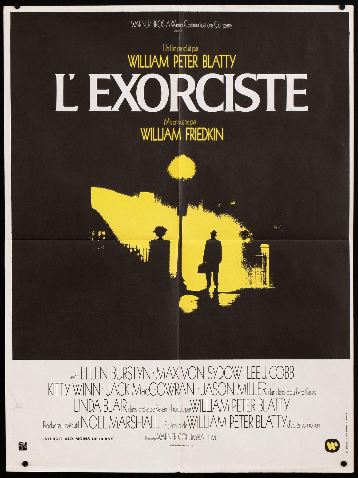 The Exorcist Movie Poster 1974 French 1 panel (47x63)