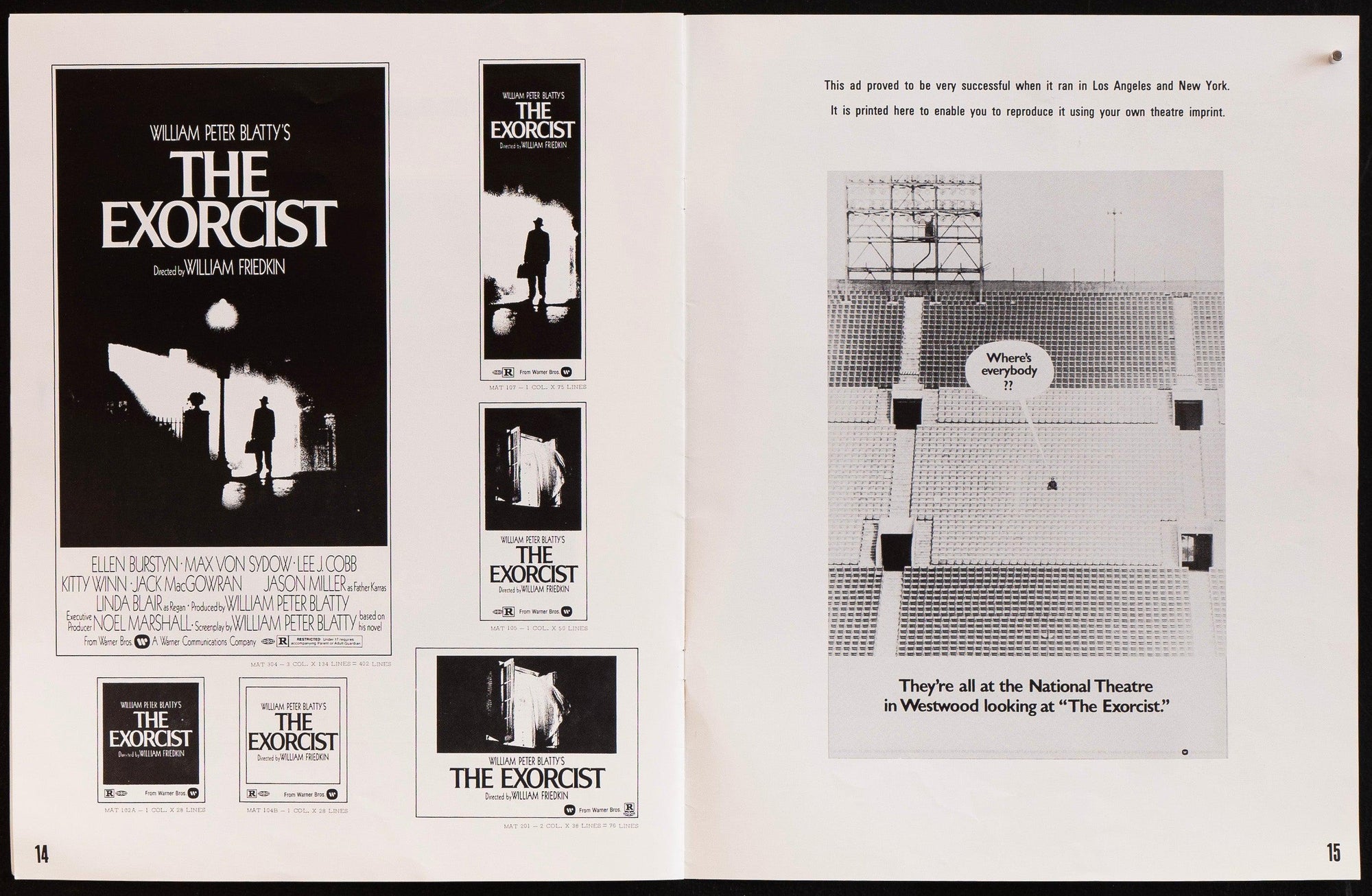 The Exorcist Pressbook Original Vintage Movie Poster