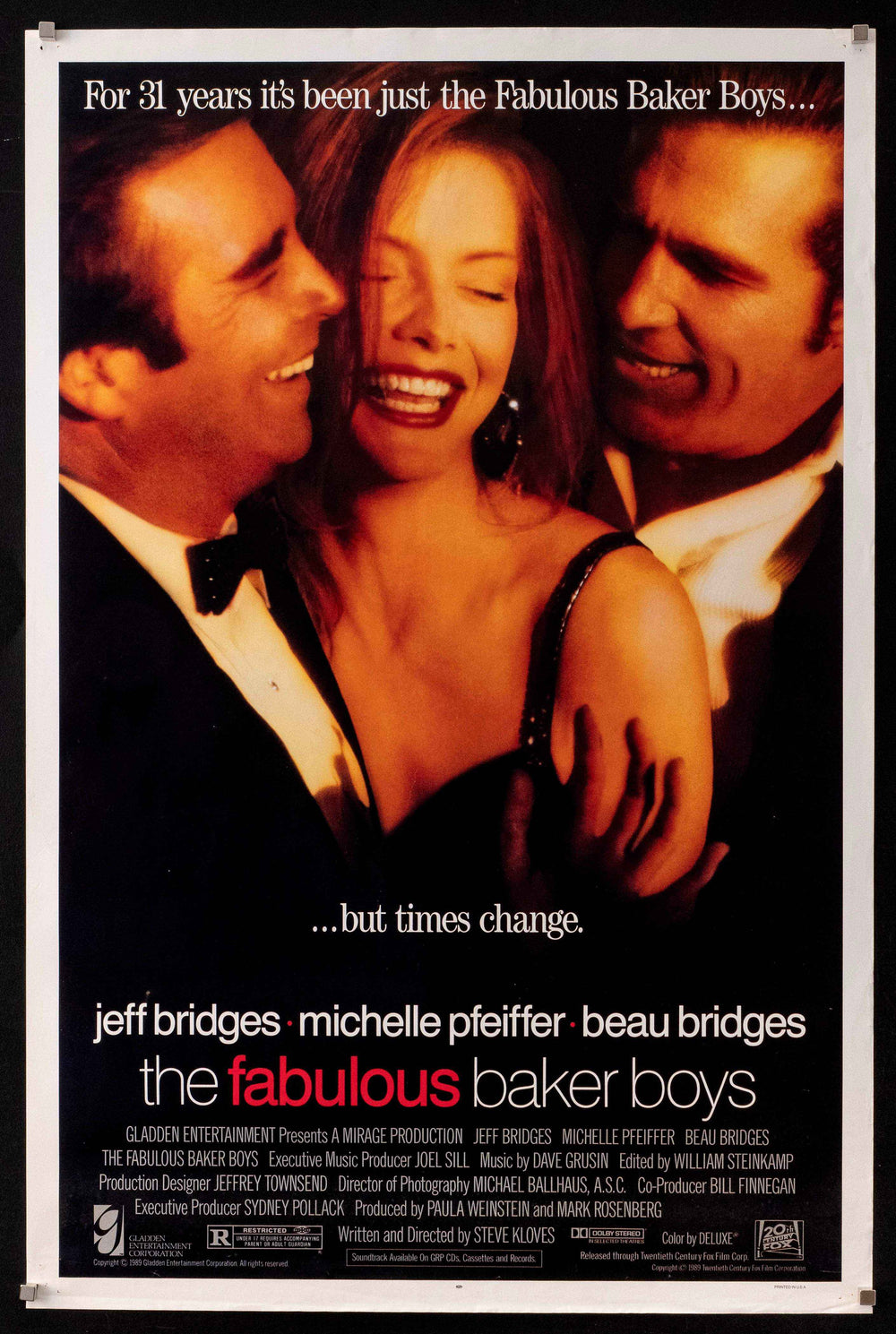 The Fabulous Baker Boys Original Vintage Movie Poster