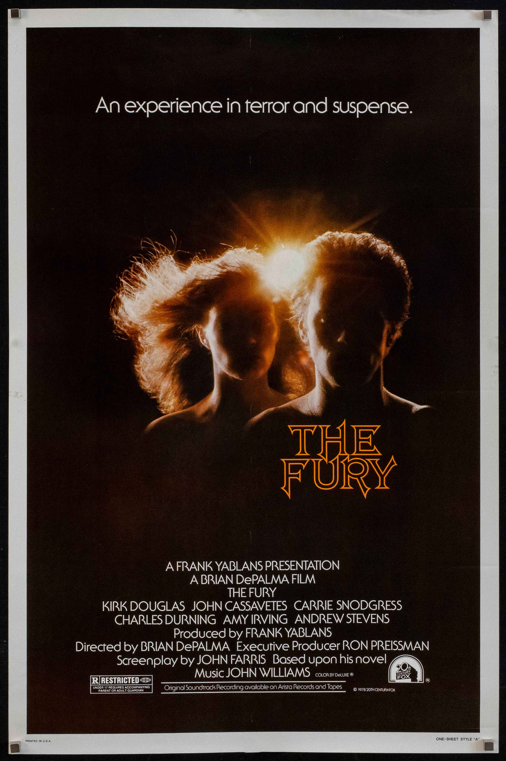 The Fury Original Vintage Movie Poster