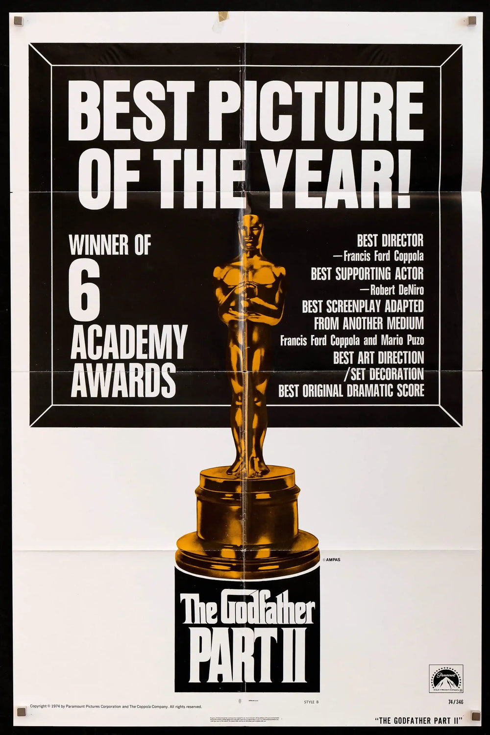 The Godfather Part II (Godfather Part 2) Original Vintage Movie Poster
