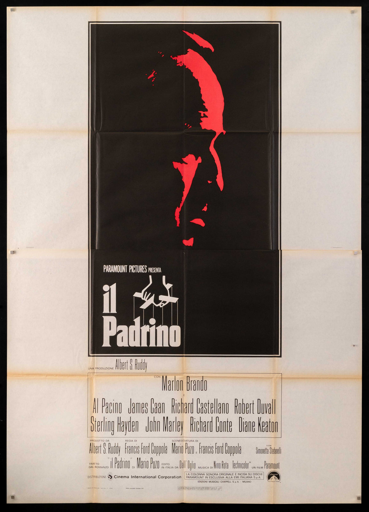 The Godfather Italian 4 Foglio (55x78) Original Vintage Movie Poster