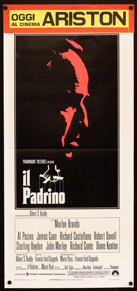 The Godfather Italian Locandina (13x28) Original Vintage Movie Poster