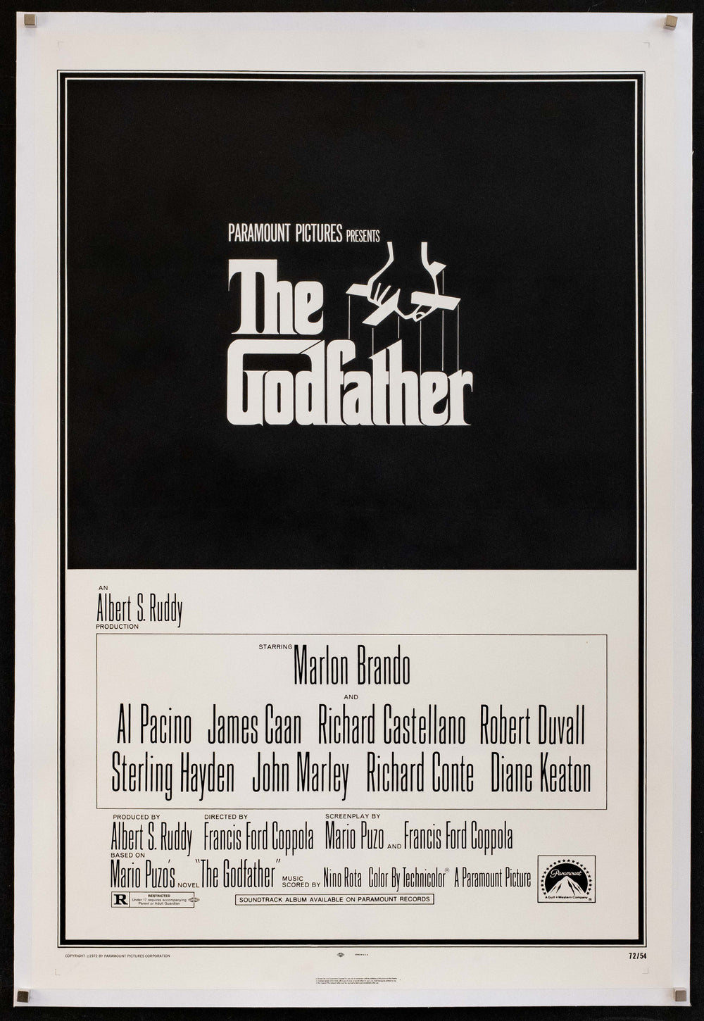The Godfather Original Vintage Movie Poster