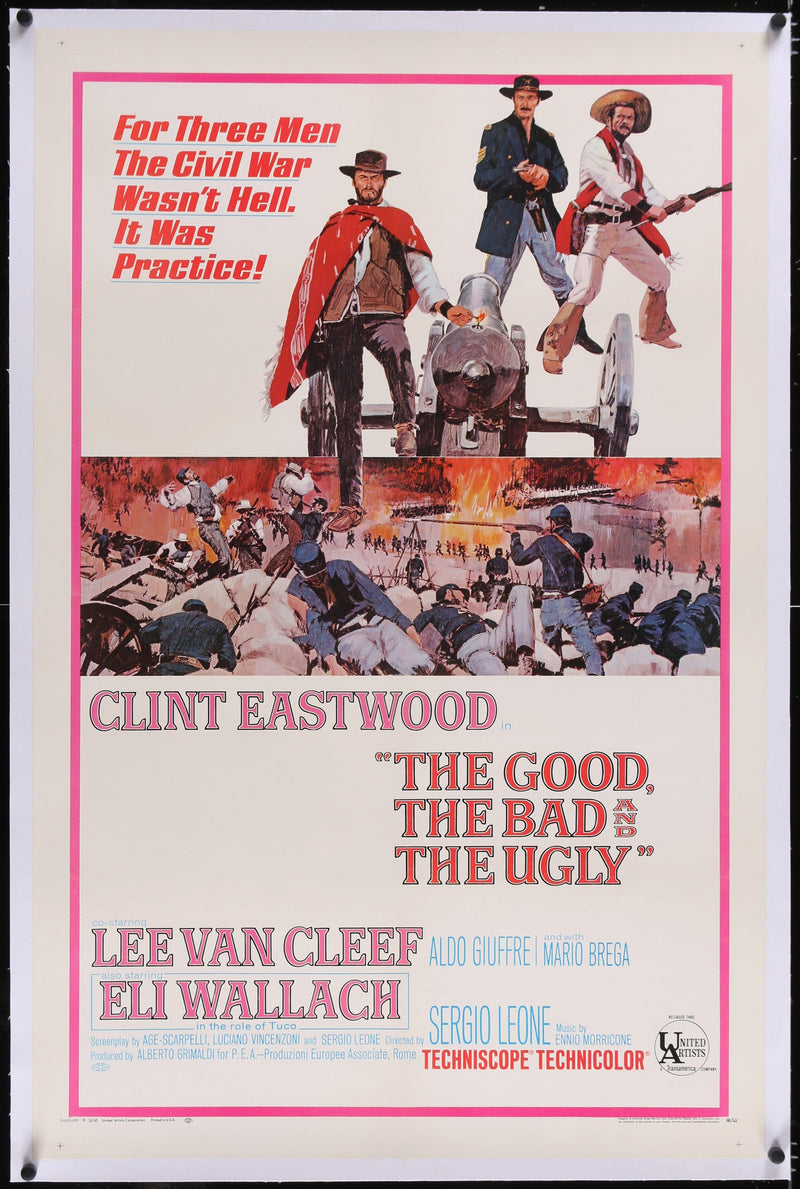 The Good Bad and the Ugly 1 Sheet (27x41) Original Vintage Movie Poster