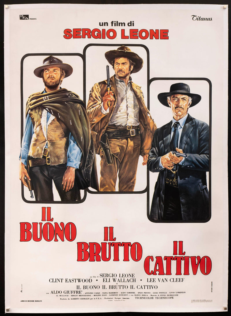 The Good Bad and the Ugly Italian 2 foglio (39x55) Original Vintage Movie Poster