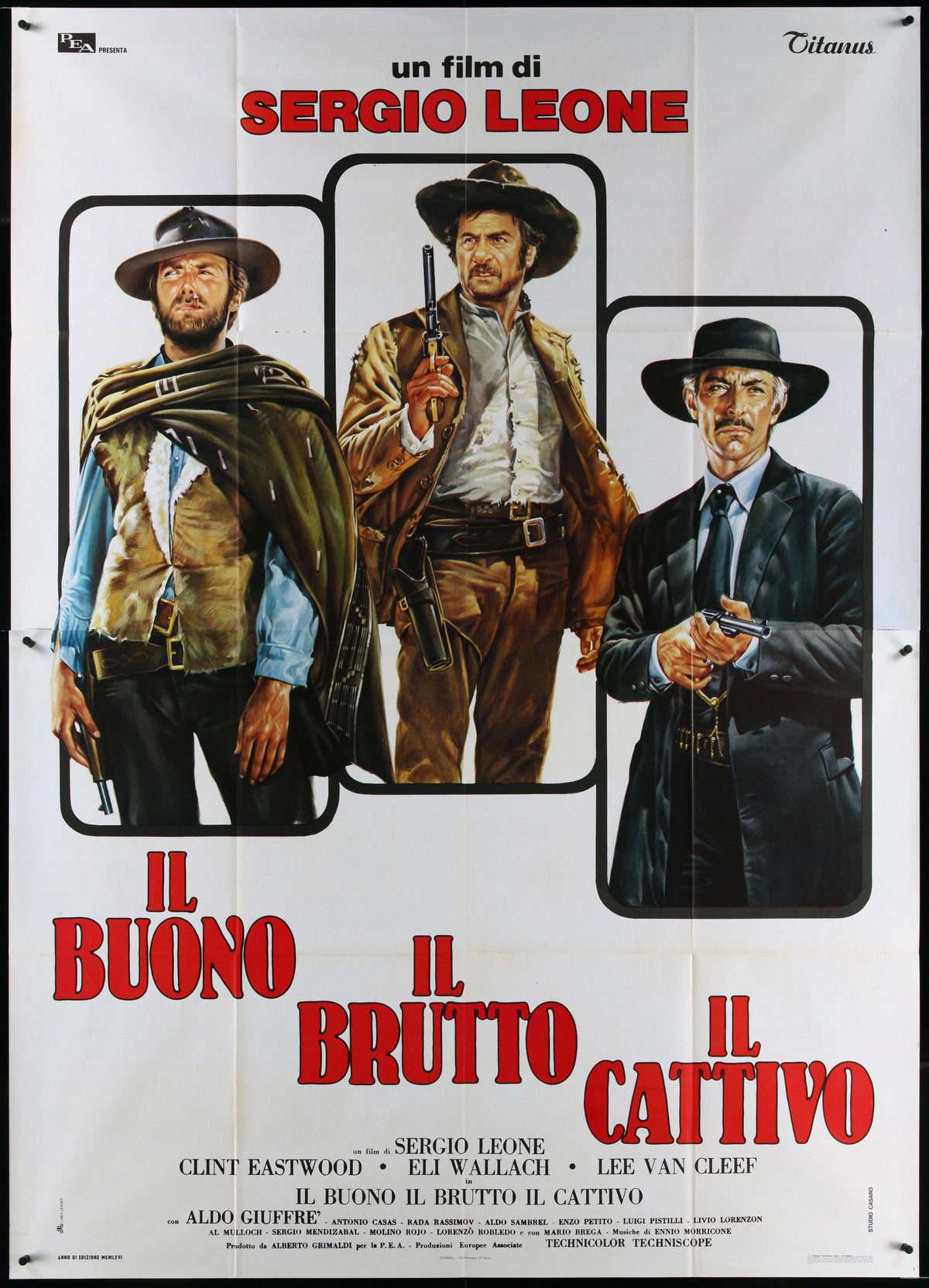 The Good Bad and the Ugly Italian 4 foglio (55x78) Original Vintage Movie Poster