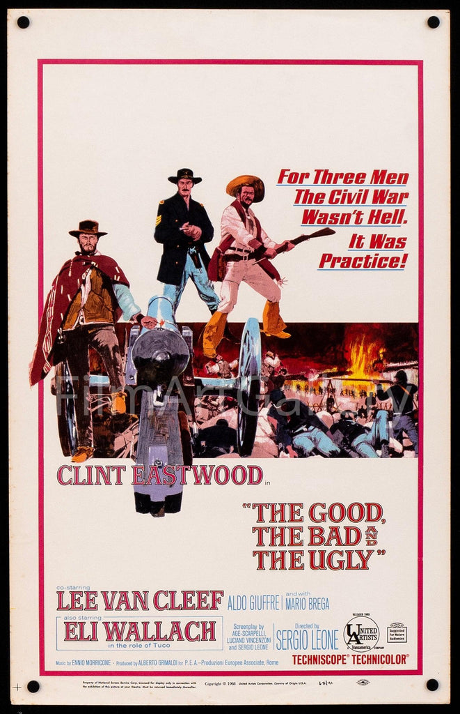 The Good Bad and the Ugly Window Card (14x22) Original Vintage Movie Poster