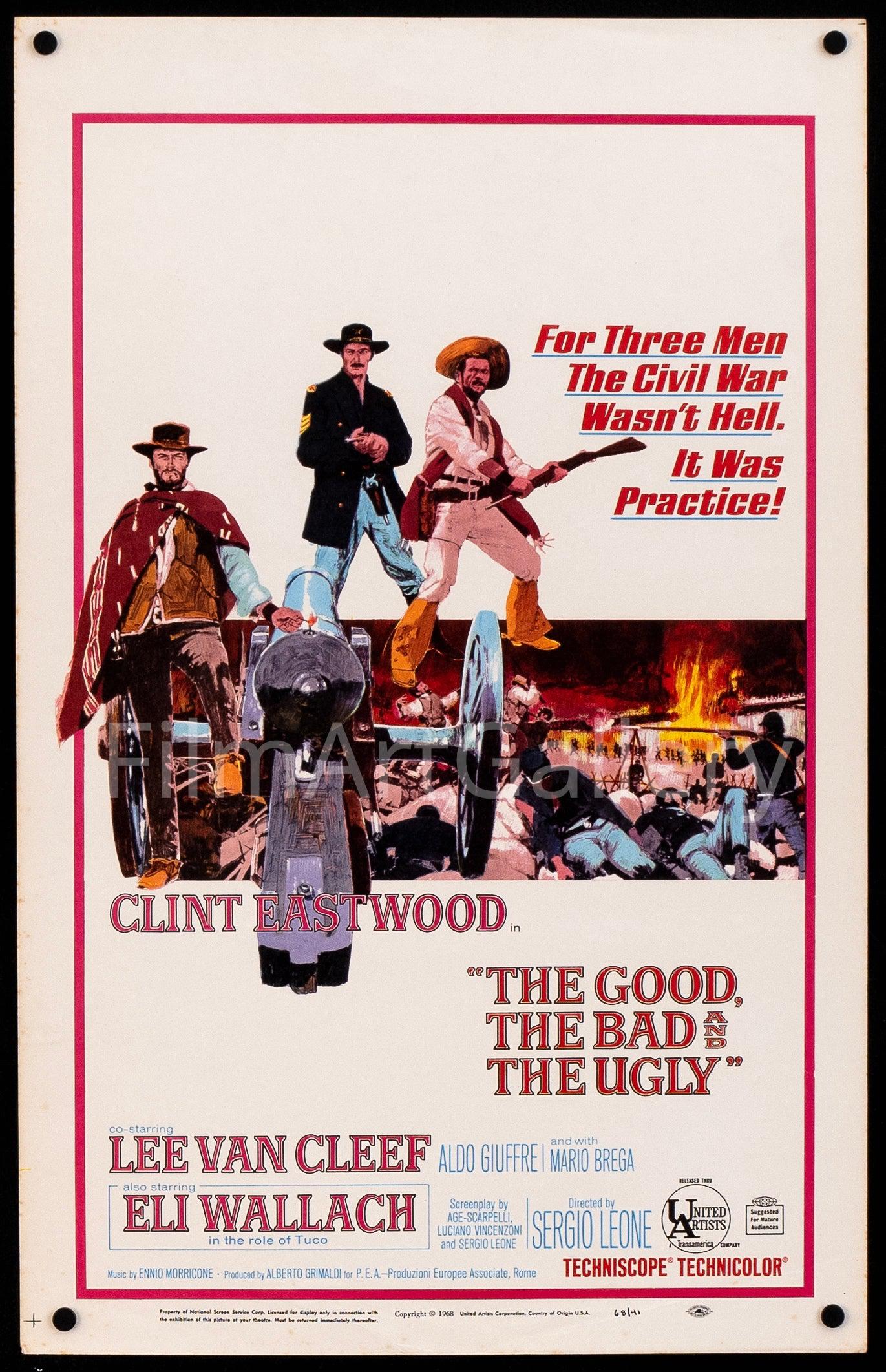 The Good Bad and the Ugly Movie Poster 1968 Window Card (14x22)