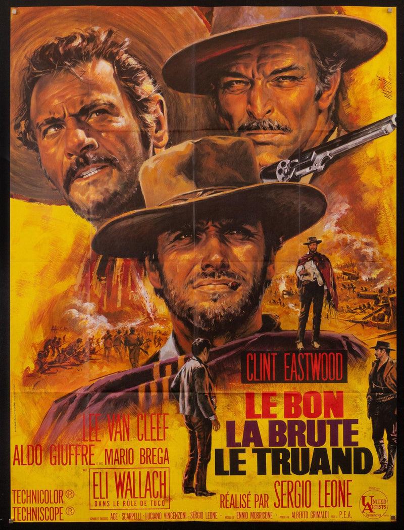 The Good the Bad and the Ugly French 1 Panel (47x63) Original Vintage Movie Poster
