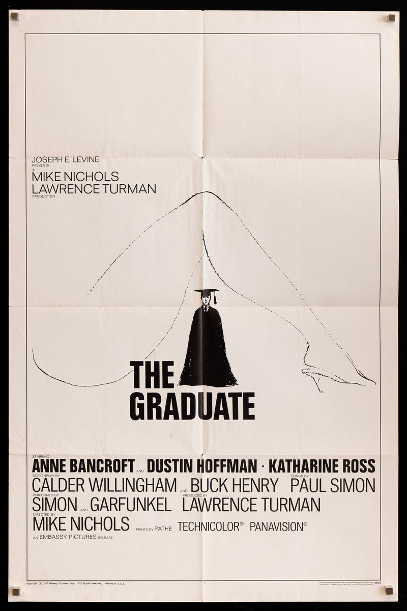 The Graduate 1 Sheet (27x41) Original Vintage Movie Poster
