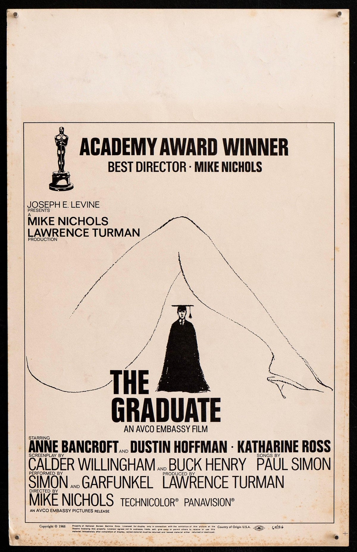 The Graduate Window Card (14x22) Original Vintage Movie Poster