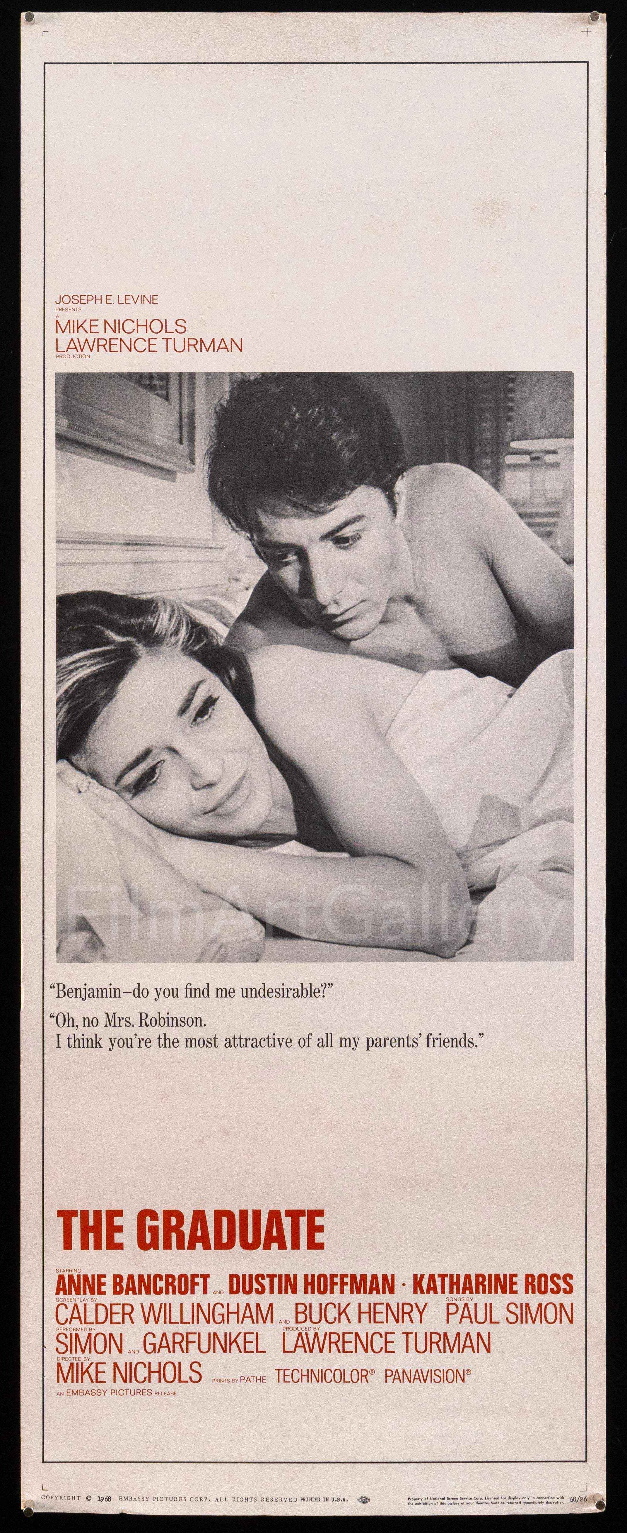 The Graduate Move The Graduate Movie Poster 1970's RI Insert (14x36)