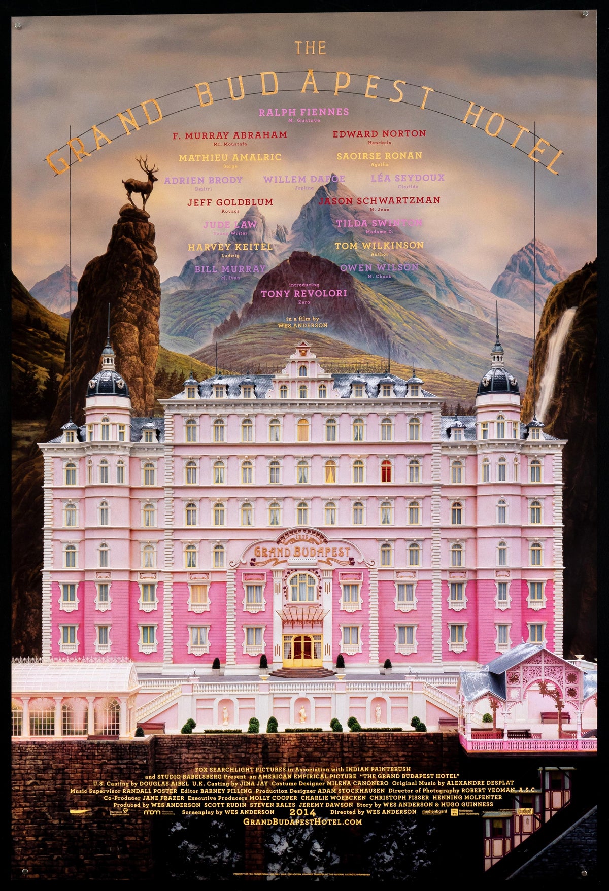 The Grand Budapest Hotel Original Vintage Movie Poster